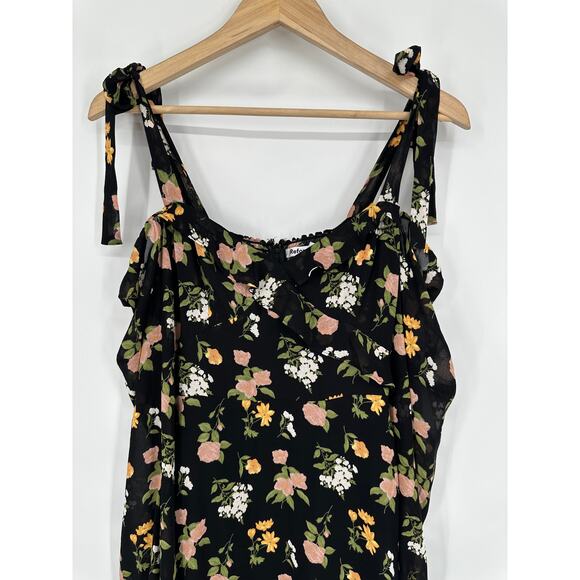 REFORMATION Breeze Midi Dress Floral Sweetheart Off The Shoulder Ruffle Sylvie - Picture 4 of 11